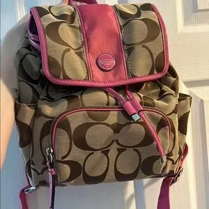 Coach | Bags | Vintage Coach Brown And Pink Backpack | Poshmark